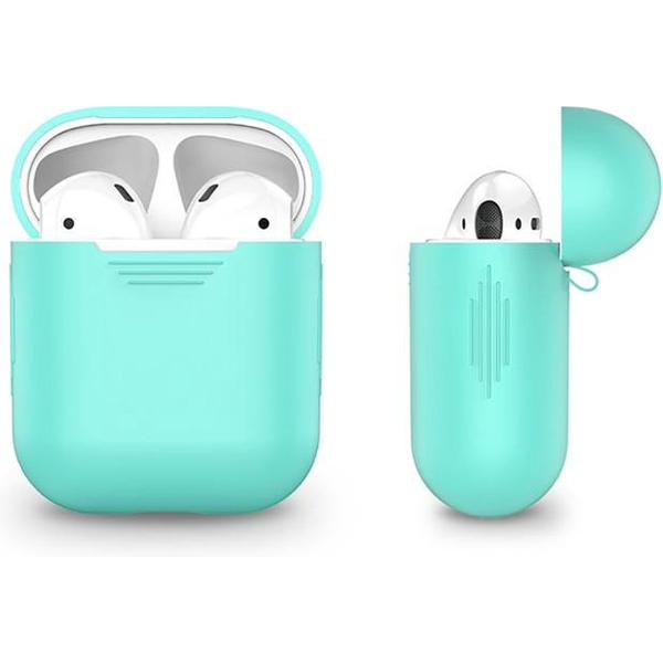 Airpods hoesje | geschikt voor Apple | Silliconen beschermhoes | Airpod Cover | Waterresistant | Shockproof | Protective Cover | Assecoires | Turquoise | Groen.