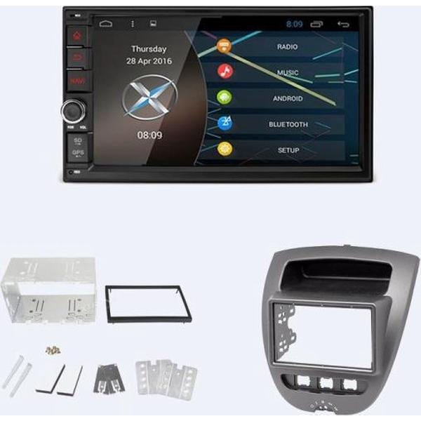 2 DIN Android (DAB) autoradio navigatie Peugeot 107, Toyota Aygo en Citroën C1