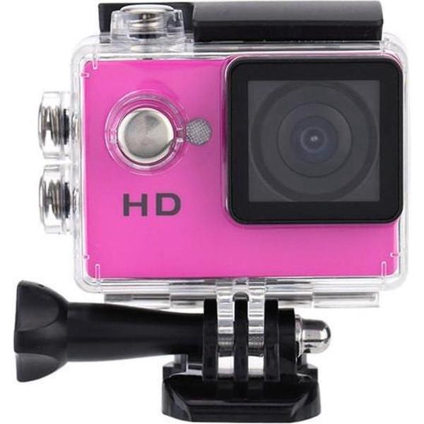 4K Full HD Sport Actie Camera | Action Sports Cam 1080p | 2 inch LCD scherm | Onderwater Camera | Waterdicht tot 30 meter | Extreme Sport Camera inclusief accessoires | kleur Roze