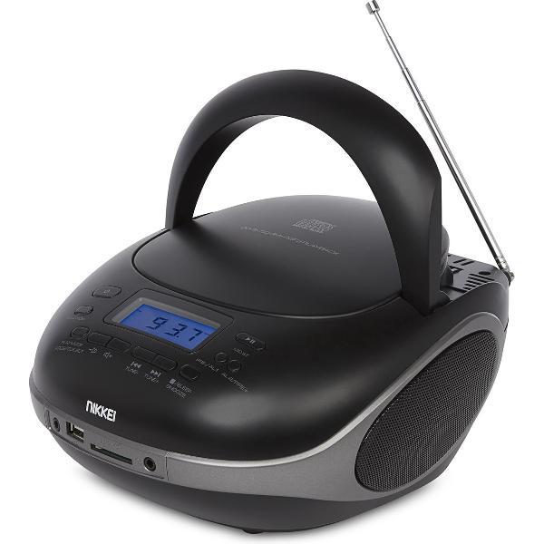 Nikkei NPRC56BK - Draagbare Radio en CD-speler met USB-Poort en Bluetooth - Zwart