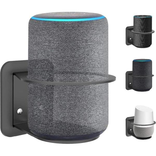 Wand Houder Case Mount Voor Google Nest Home / Amazon Echo 2 Plus Wifi Smart Speaker - Zwart