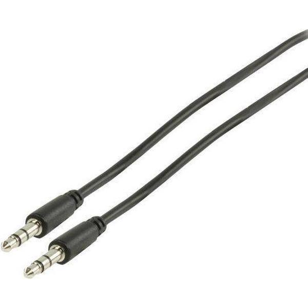 Benza Kabel - 2x 3.5 mm Male Plugen Stereo Audio/Aux/Jack Kabel 1,00 Mtr Zwart (Mobile telefoon)