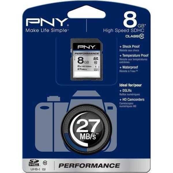 PNY flashgeheugens 8GB SDHC