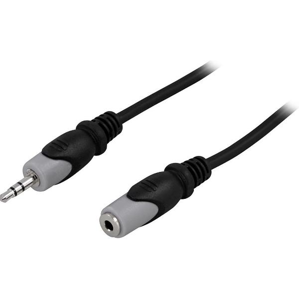 DELTACO MM-163, 3.5mm Zwart, Grijs audio kabel, 10m