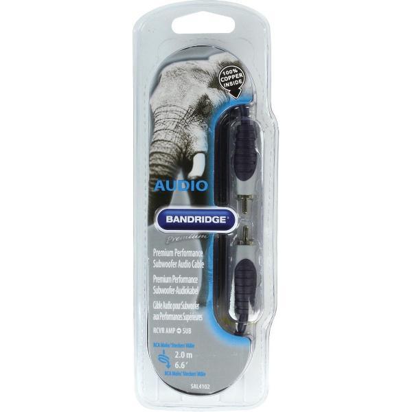 Bandridge SAL4102 audio kabel 2 m RCA Zwart, Grijs