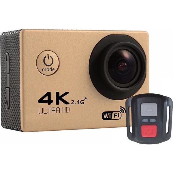 F60R 2.0 inch scherm 4K 170 graden groothoek WiFi Sport Actie Camera Camcorder met waterdichte behuizing & afstandsbediening, ondersteunt 64GB Micro SD kaart(Goud)