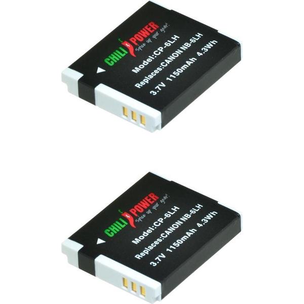 ChiliPower Canon NB-6LH camera batterij - 2 stuks verpakking