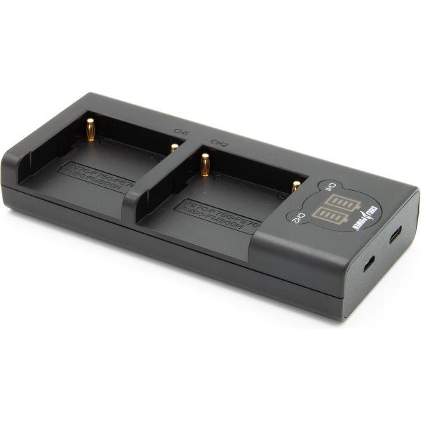 ChiliPower Sony NP-FM50 / NP-FM55H dubbellader voor 2 camera accu's (tegelijk)