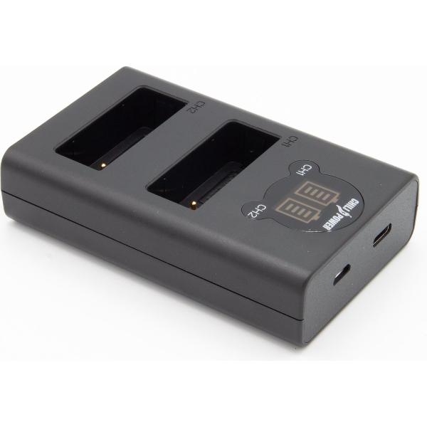 ChiliPower Panasonic DMW-BLG10 dubbellader voor 2 camera accu's (tegelijk)