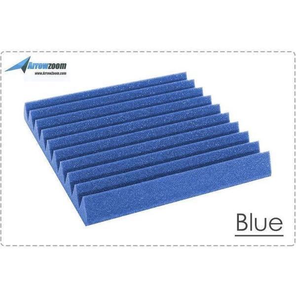 Akoestisch Studioschuim, Geluidsdemping panelen, Wedge Tiles - 50 x 50 x 5 cm - Blauw