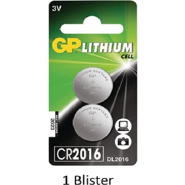 2 stuks (1 blisters a 2 stuks) GP Lithium CR2016 3V
