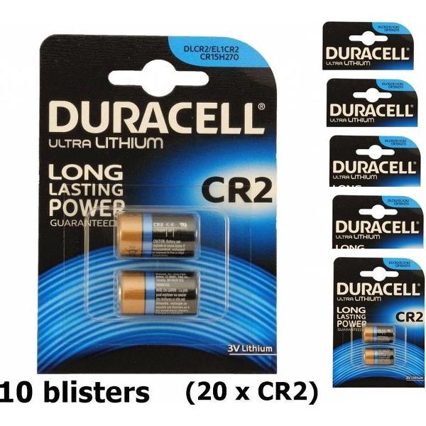 20 Stuks (10 blisters a 2st) - Duracell CR2 Lithium batterij - Blister van 2 stuks