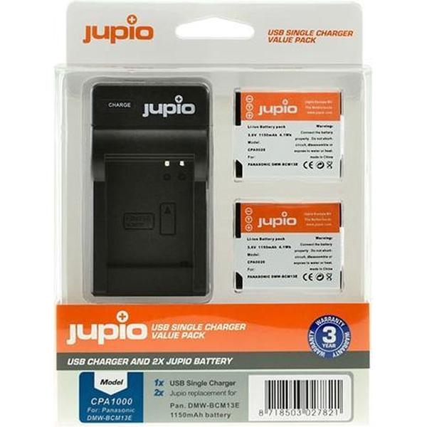 Jupio Kit: 2x Battery DMW-BCM13E 1150mAh + USB SingleCharger
