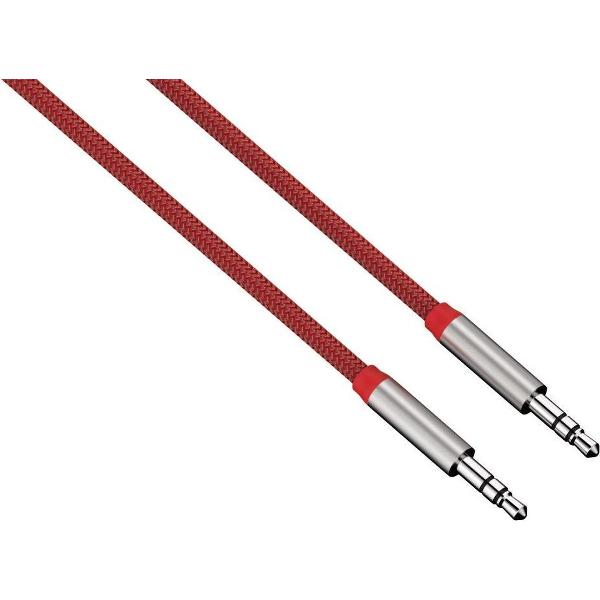 Hama Alunylon audiokabel jack 0.5m rood