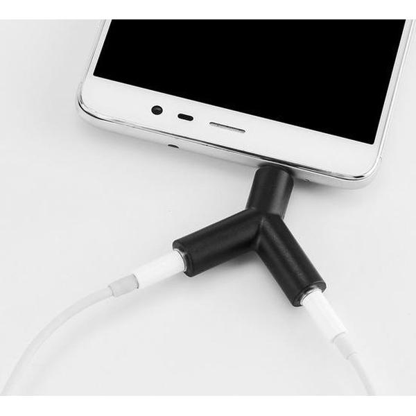 Audio Splitter Y Jack - 3.5mm - Zwart
