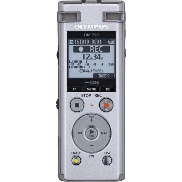 Olympus DM-720 silver (4GB) - incl. NiMh battery, Stand clip