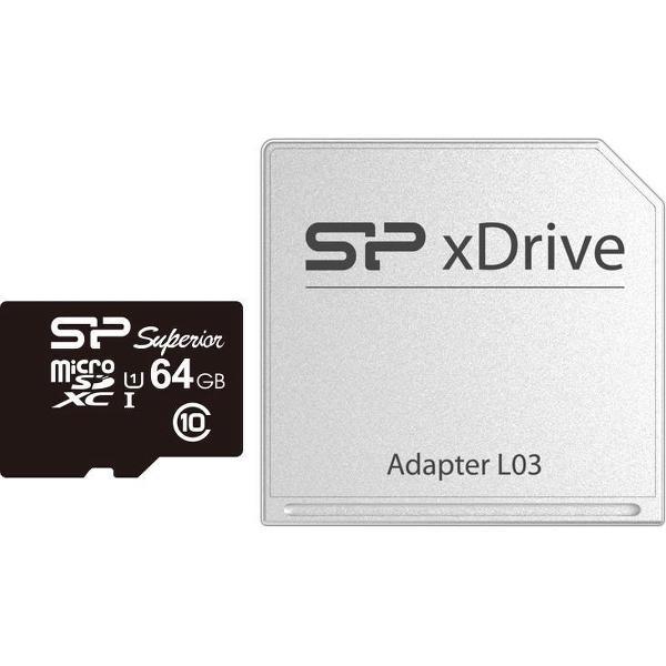 Silicon Power 64GB microSDXC & Adapter flashgeheugen Klasse 10