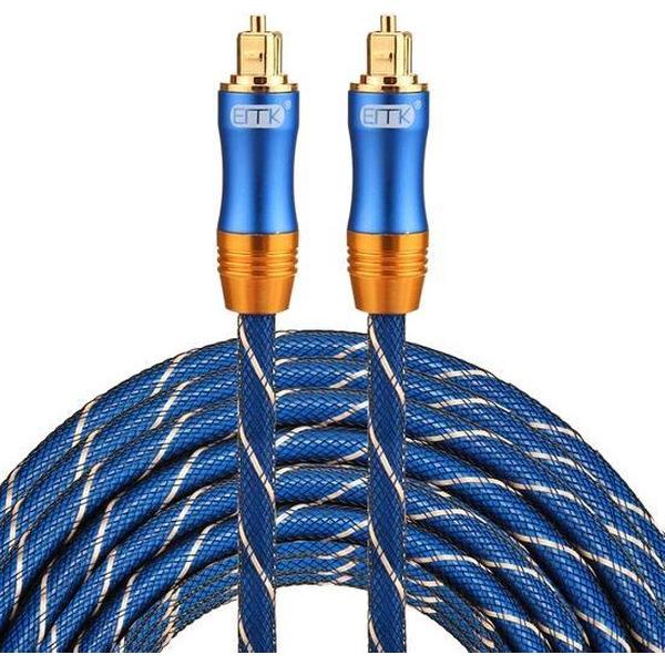 ETK Digital Toslink Optical kabel 15 meter / audio male to male / Optische kabel BLUE series - Blauw