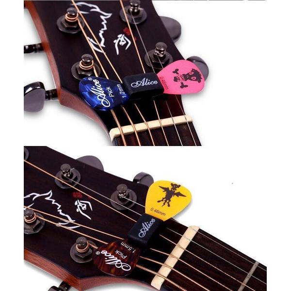 Plectrumhouder van hard plastic - Gitaar plectrum houder - Guitar pick holder - Universele houder - 4 stuks zwart