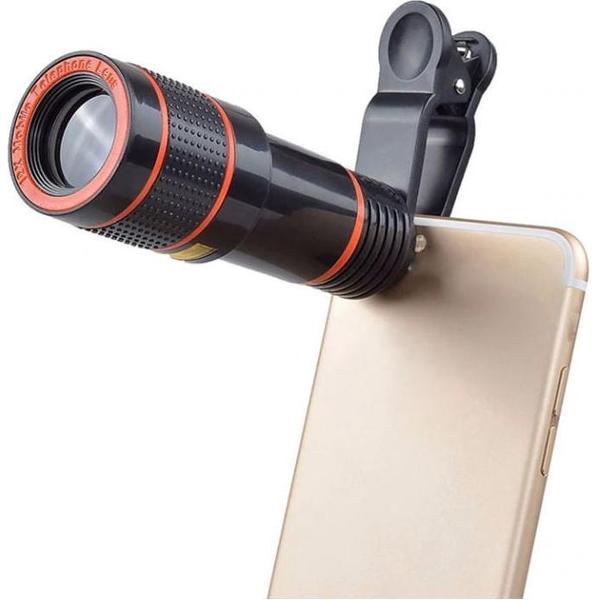 DrPhone PiX® Series 8x Zoom Telescoop Met Clip Ons voor Smartphones / Tablets - Zwart
