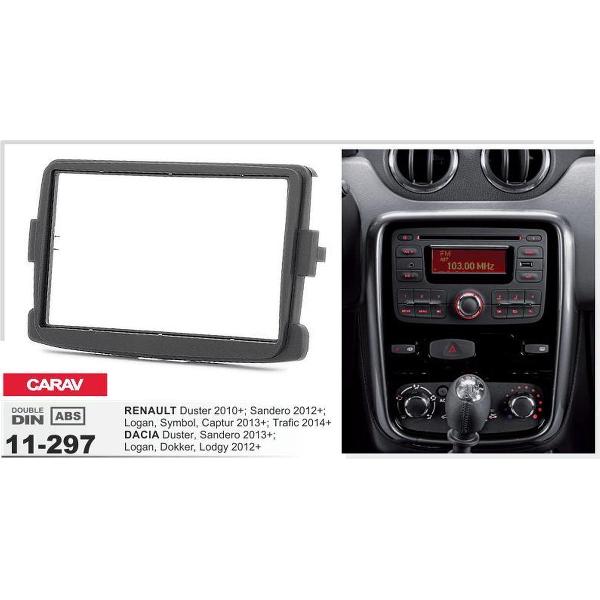 2-DIN RENAULT Duster 2010+; Logan, Captur, Symbol 2013+; Sandero 2012+; Trafic 2014+ / DACIA Duster, Sandero 2013+; Logan, Dokker, Lodgy 2012+ inbouwpaneel Audiovolt 11-297