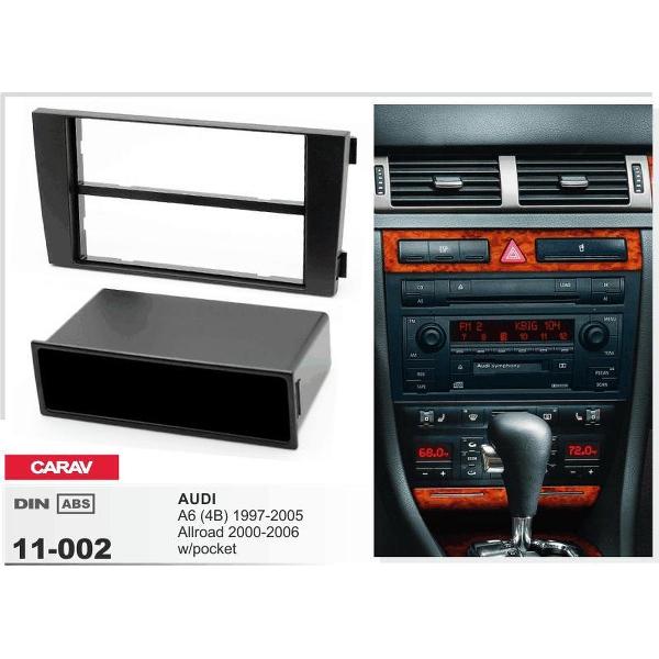 1-DIN AUDI A6 (4B) 1997-2005, Allroad 2000-2006 w/pocket inbouwpaneel Audiovolt 11-002