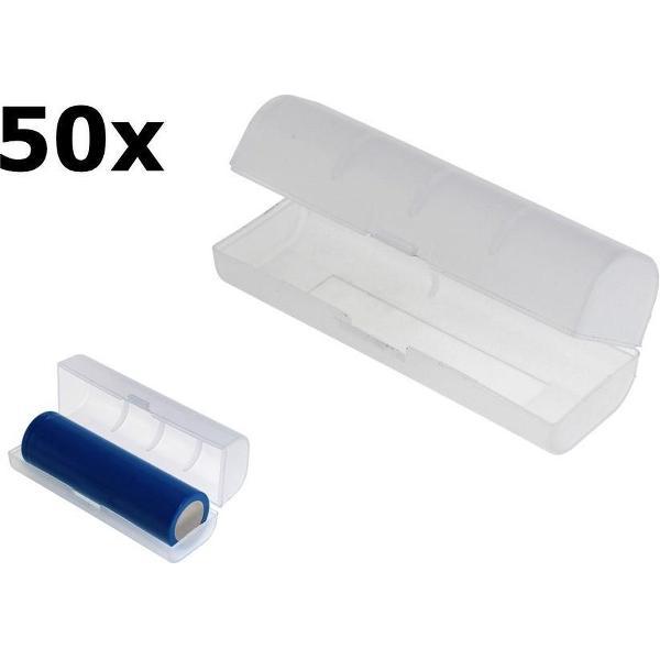 50 Stuks PVC transportdoos voor 21700-batterijen - transparant