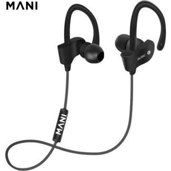 MANI- Bluetooth Oordopjes Draadloos - Geschikt voor Android, Samsung en Apple- In ear oortjes handig voor Hardlopen en Sport- Zwart/Zwart