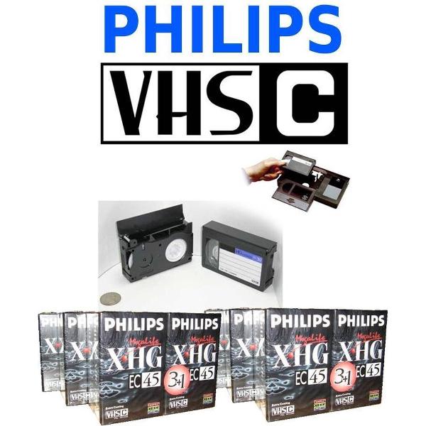 Philips VHS-C bandjes - camera tape - video bandjes voor VHS-C camera - 4 stuks