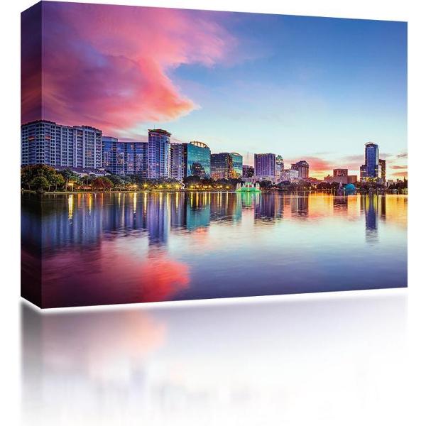Sound Art - Canvas + Bluetooth Speaker City Reflection At Sunset (23 x 28cm)