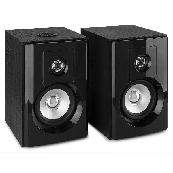 Bluetooth speakerset - Vonyx SHF404B actieve stereo speakerset met Bluetooth en mp3 speler - Zwart