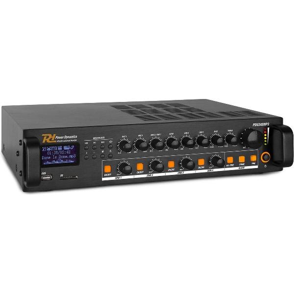 Power Dynamics PDV240MP3 100V 4-zone versterker met o.a. Bluetooth