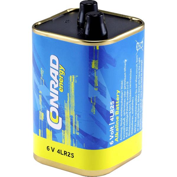 Conrad energy 4LR25X Speciale batterij 4LR25 Veercontact Alkaline 6 V 16000 mAh 1 stuk(s)
