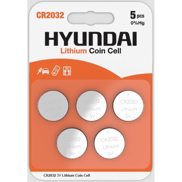 Hyundai - CR2032 Knoopcel Batterij - Lithium - 5 stuks