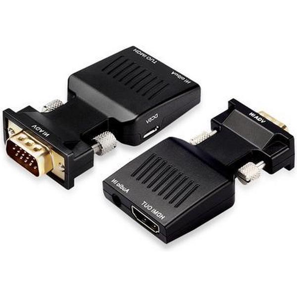 VGA male naar HDMI female converter 1080P + Jack aansluiting