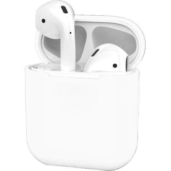 Hoes voor Apple AirPods 1 Case Siliconen Hoesje Ultra Dun Cover - Wit