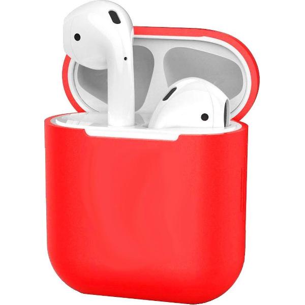 Hoes voor Apple AirPods 1 Case Siliconen Hoesje Ultra Dun Cover - Rood