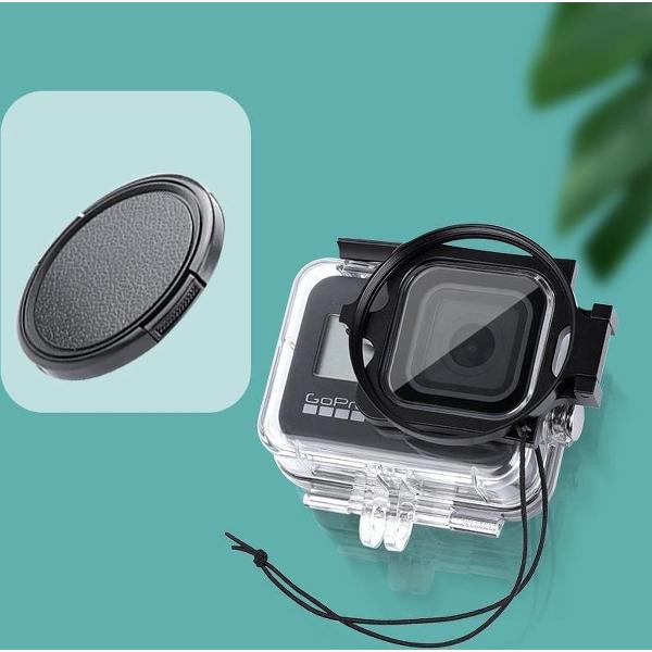 RUIGPRO voor GoPro HERO8 58 mm filteradapterring + waterdichte behuizing met lensdop