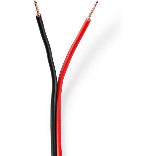 Nedis CABR0750BK150 Speaker-kabel 2x 0,75 Mm2 15,0 M Op Rol Zwart/rood