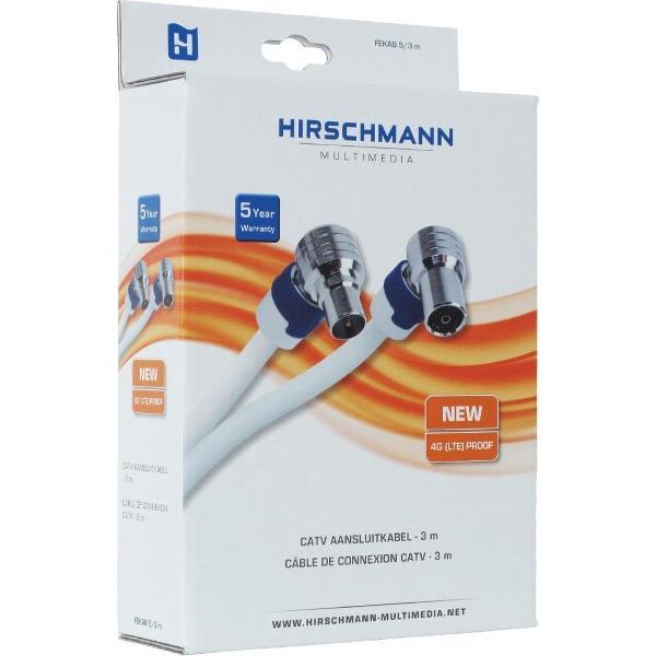 Hirschmann FEKAB 5 4G/LTE proof IEC (m) - IEC (v) coaxkabel - 3 meter