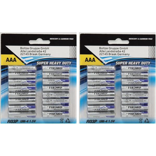 Set van 48x AAA Super heavy duty batterijen 1.5 V - R03P UM-4 - Batterijen pack