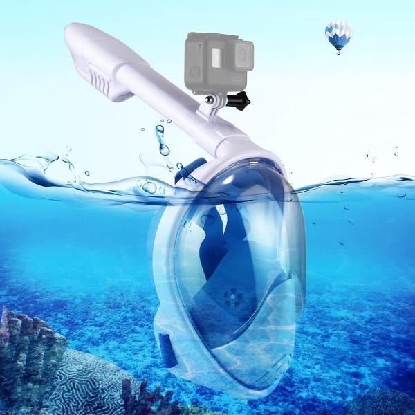 PULUZ 260mm Buis Watersport Duikuitrusting Volledig Droog Snorkelmasker voor GoPro NIEUWE HELD / HERO6 / 5/5 Sessie / 4 Sessie / 4/3 + / 3/2/1, Xiaoyi en Andere Actiecamera's, S / M-maat (Blauw)