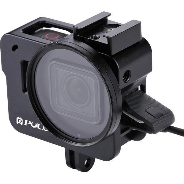 PULUZ Behuizing Shell CNC aluminium beschermkooi met 52 mm UV-lens voor GoPro HERO (2018) / 7 zwart / 6/5 (zwart)