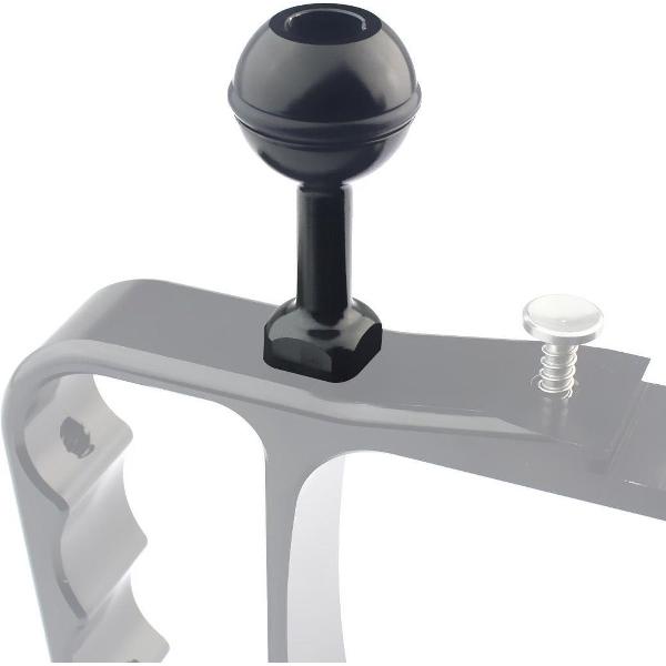 PULUZ 1/4 inch schroef aluminium kogeladapterbevestiging voor DJI Osmo Action, GoPro HERO7 / 6/5/5 sessie / 4 sessie / 4/3 + / 3/2/1, Xiaoyi en andere actiecamera's, diameter: 2,5 cm ( Zwart)