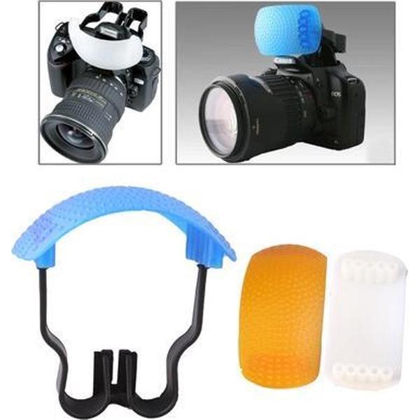Pop-up Flash Soft Flash Diffuser Kit (witte diffuser / blauwe diffuser / oranje diffuser / diffuserbeugel)