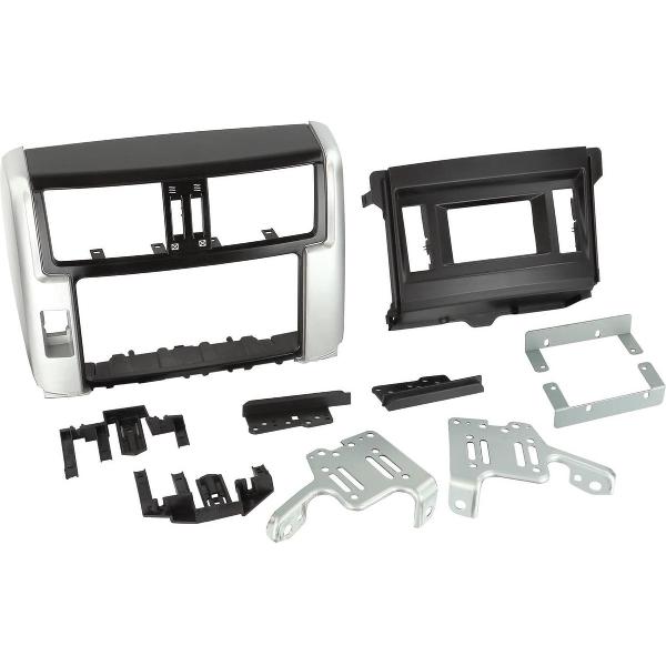 2-DIN Paneel Toyota Landcruiser 150 2010-2013 Kleur: Zwart / Zilver