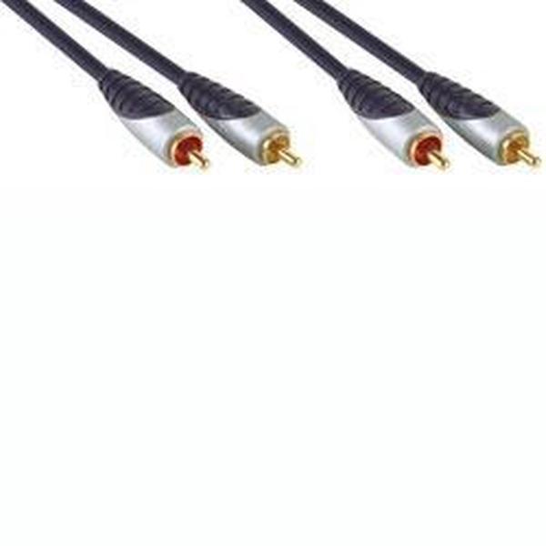 Bandridge SAL4202 audio kabel 2 m 2 x RCA Zwart, Grijs