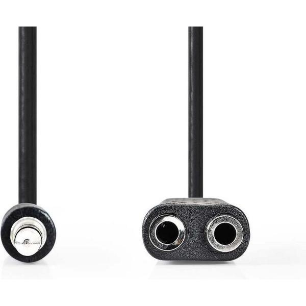 Nedis CAGP22100BK02 Stereo-audiokabel 3,5 Mm Male - 2x 3,5 Mm Female 0,2 M Zwart