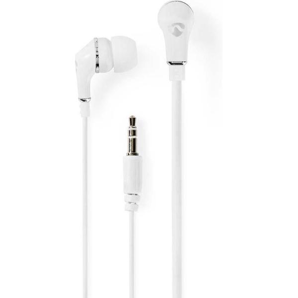 Nedis HPWD1002WT Wired Headphones 1.2m Flat Cable In-ear White