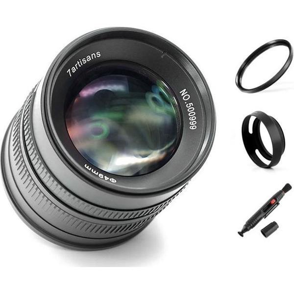 7artisans 55mm F1.4 manual focus lens Fujifilm systeem camera + Gratis lenspen + 49mm uv filter en zonnekap